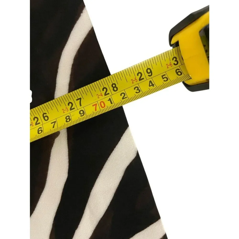 Zara ZW collection Women Animal Print Pencil Skirt Small Black Ecru 8430/055 NWT